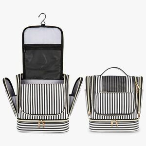Striped Large Hanging Toiletry Bag with Hook
